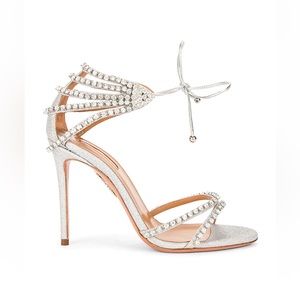 Aquazzura Luminous 105 Sandal Stardust Silver